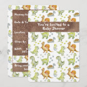 Cute Animal Dinasaur Schattig Baby Kaart (Voorkant / Achterkant)