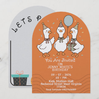 Cute Animal | Ducks Birthday Invitation  Kaart