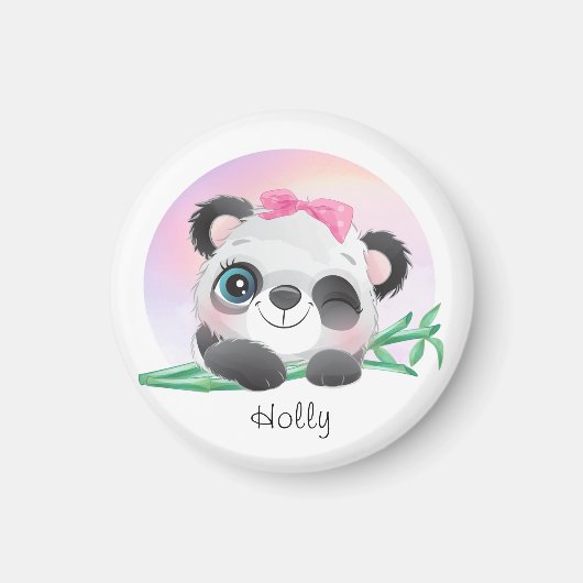 Cute Animal Friendly Panda Bamboo    Magneet (Voorkant)