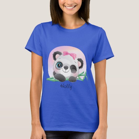 Cute Animal Friendly Panda Bamboo    T-shirt (Voorkant)