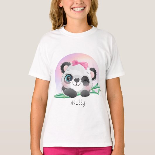 Cute Animal Friendly Panda Bamboo T-shirt (Voorkant)