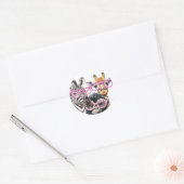 Cute Animal Friends Sticker – Zebra Giraffe Monkey (Enveloppe)