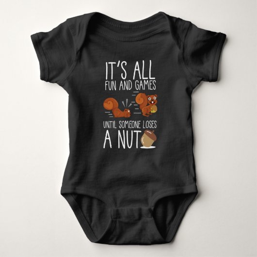 Cute Animal Funny Rodent Nut Lover Squirrel Romper (Voorkant)