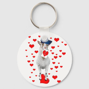 Cute Animal Lover be Mine Valentijn Goat Gift Sleutelhanger