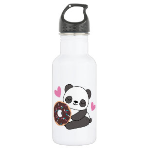 Cute Animal Panda Beer Roze Heart Donut Waterfles