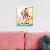 Cute Animal Parade Camel Art Canvas Afdruk (Insitu (Woonkamer))