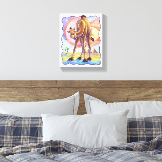 Cute Animal Parade Camel Art Canvas Afdruk (Insitu (Slaapkamer))