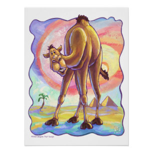 Cute Animal Parade Camel Art Perfect Poster