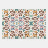 Cute animal pattern features monkeys inpakpapier vel (Voorkant 3)
