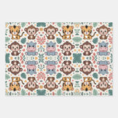 Cute animal pattern features monkeys inpakpapier vel (Voorkant 2)