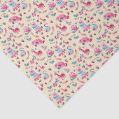 Cute Animal Pattern in Roze & Groene Waterverf Tissuepapier (Detail)