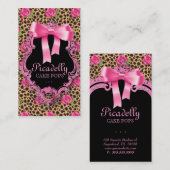 Cute Animal Pattern Visitekaartje Leopard Roos (Voorkant / Achterkant)