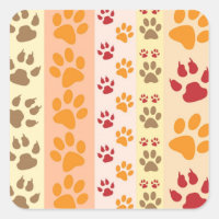 Cute Animal Paw Prints Pattern in Natural Colors