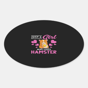 Cute Animal Pet Mam Vrouwen Meisjes Kinder Hamster Ovale Sticker