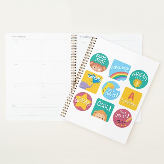 Cute animal récompensé Motivational Étiquette de c (Devant avec enveloppe)