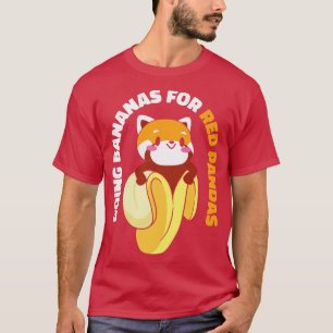 Cute Animal Red Panda Banana Fruit Wildlife Foodie T-shirt