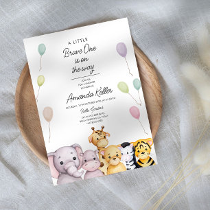 Cute Animal Safari Baby shower Kaart