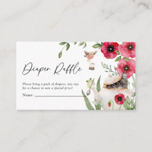 Cute Animal Tea Party Baby shower Diaper Raffle Informatiekaartje