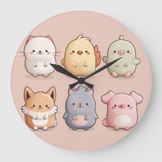 Cute Animal Wall Clock – Adorable Cartoon Animal W Grote Klok