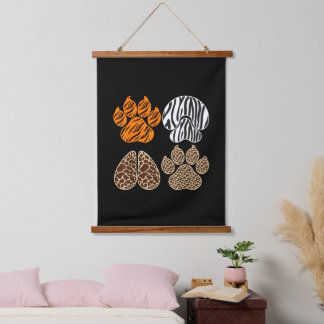 Cute Animals Animal Print Design Adorable Wildlife Hangend Wandkleed