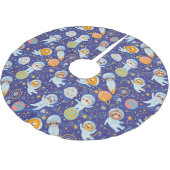 Cute Animals Astronauts pensed Polyester Tree Ski Kerstboom Rok (Gekanteld)