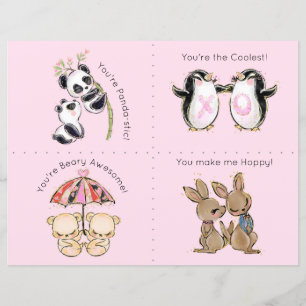 Cute Animals Classroom Carte Saint-Valentin