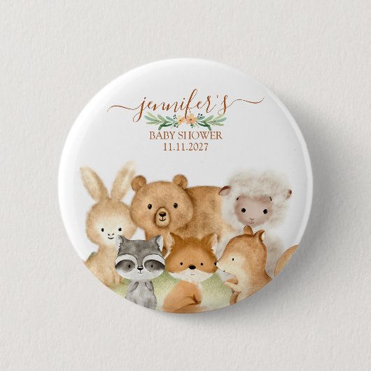 Cute Animals Forest Woodland Ronde Button 5,7 Cm (Voorkant)