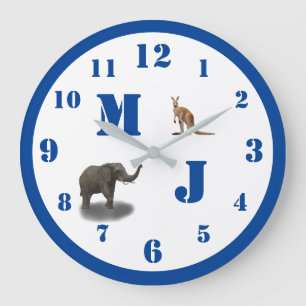 Cute Animals Monogramed Acrylwall Clock Grote Klok