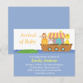 Cute Animals, Noah's Ark Baby shower Kaart (Voorkant / Achterkant)