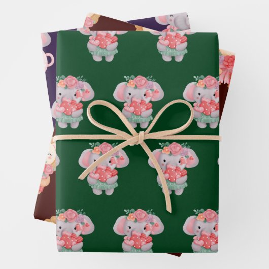 Cute Animals Pattern Inpakpapier Vel (In situ)