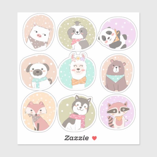 Cute Animals Sticker (Vel)