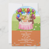 Cute Animals Themed kids Birthday Invitation (Devant)