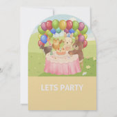 Cute Animals Themed kids Birthday Invitation (Dos)
