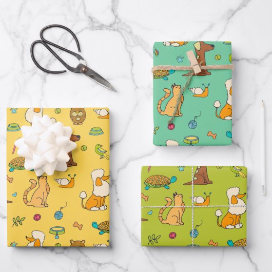 Cute Animals Wrapping Paper Set (Voorkant)