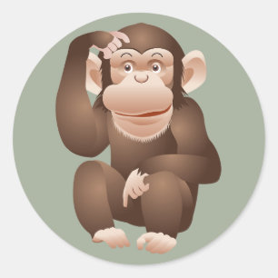Cute animated aap ronde sticker
