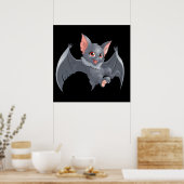 Cute animated Bat Poster (Keuken)