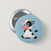 Cute Animated Cow Button (Voorkant /achterkant)