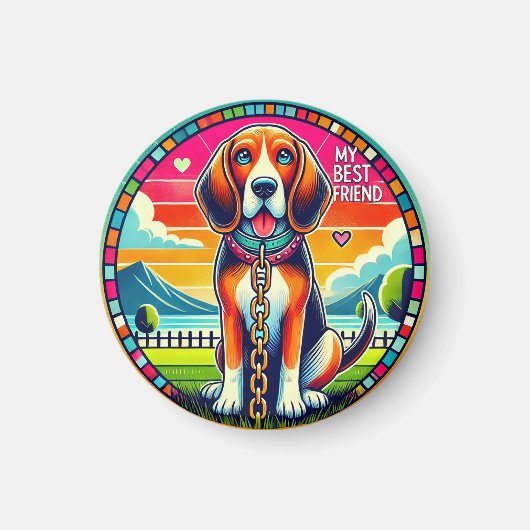 Cute Animated Dog Magneet (Voorkant)