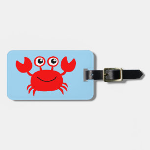 Cute animated happy crab background bagagelabel