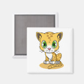 Cute Animated leopard Magneet (Voorkant / Achterkant)