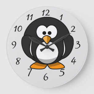 Cute animated Penguin Grote Klok