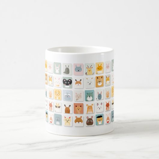 Cute Animaux 4 Mug de café (Centre)