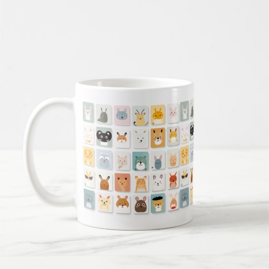 Cute Animaux 4 Mug de café (Gauche)