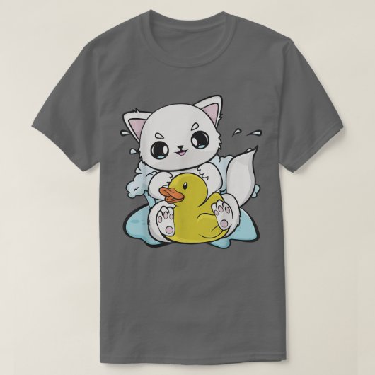 Cute Anime Arctic Fo met Yellow Duck 515 T-shirt (Design voorkant)