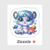 Cute Anime Big Cat Stickers Kawaii Stickers Ocean (Feuille)