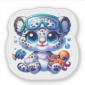 Cute Anime Big Cat Stickers Kawaii Stickers Ocean (Devant)