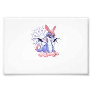 Cute Anime Draak Konijn Pasen Shirt Peuter Meisje  Foto Afdruk