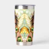 Cute Anime Fairy and Chibi Dragon  Geïsoleerde Drinkbeker (Links)