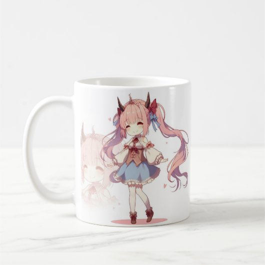 Cute Anime fille Café Mug (Gauche)