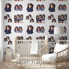 Cute anime girl behang